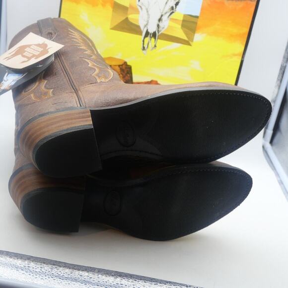 NEW ABILENE Men's 6404 12" Western Boot Antiqued Brown Bison Size 11.5 EE Wide - Picture 9 of 12